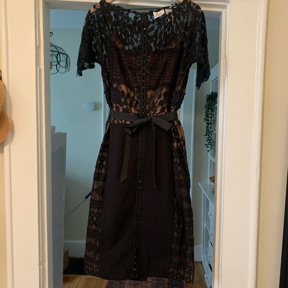 Byron Lars Black Lace Sheath Dress